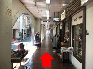 お見せの横の道の写真