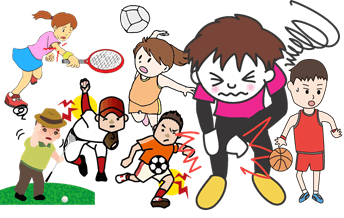 スポーツ障害で苦しむ人のイラスト