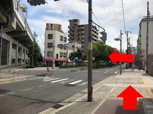 田辺駅から中橋整骨院へのルートの図5