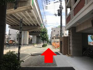 田辺駅から中橋整骨院へのルートの図8