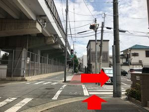 田辺駅から中橋整骨院へのルートの図10