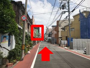 田辺駅から中橋整骨院へのルートの図16