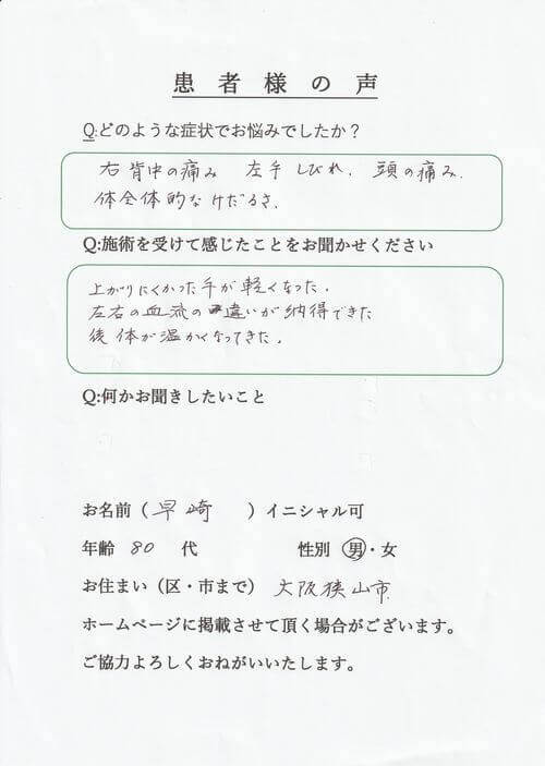 8
0代男性のアンケート